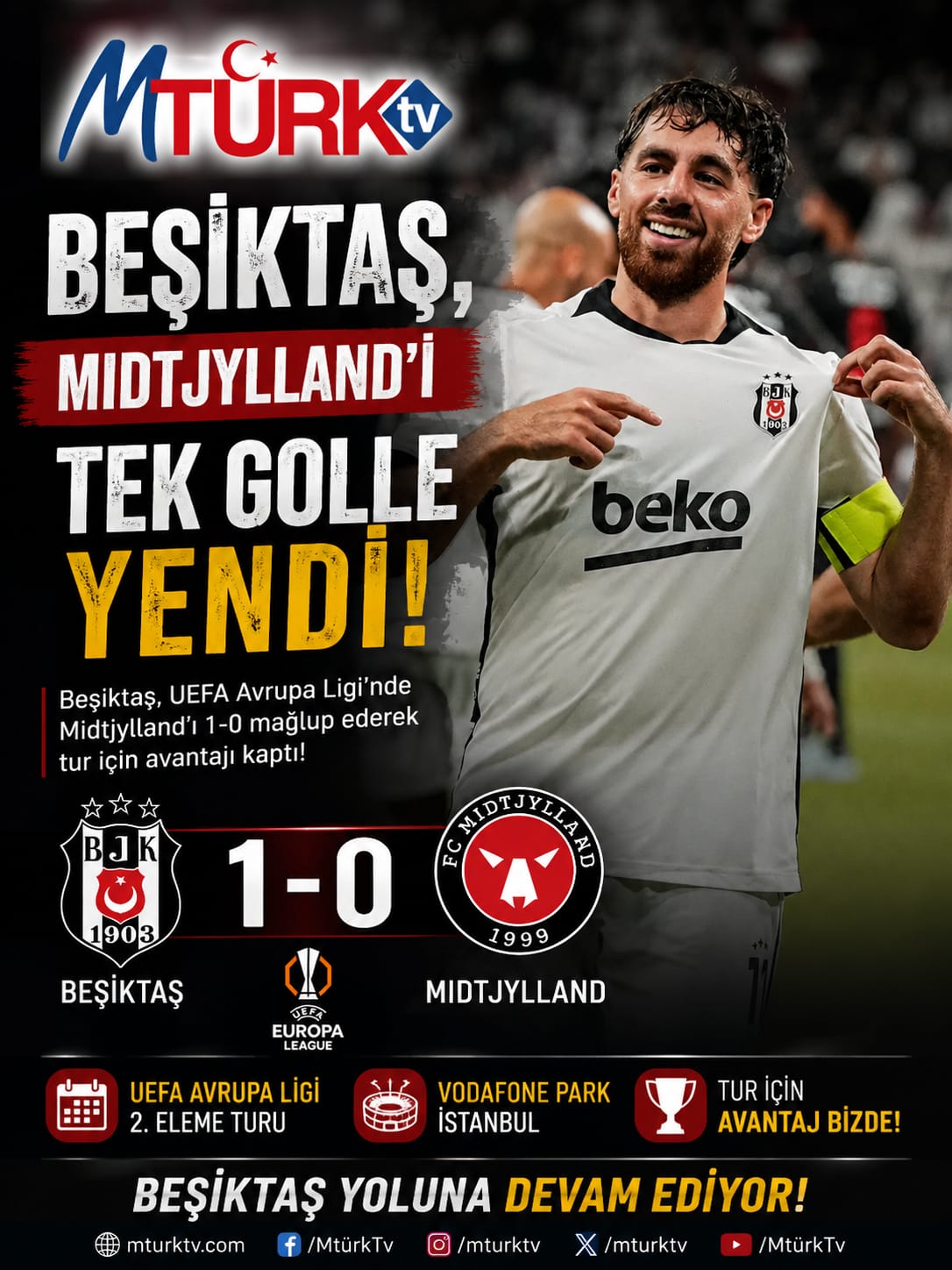 Beşiktaş Avrupa’da Rövanş Öncesi Avantajı Kaptı: 1-0